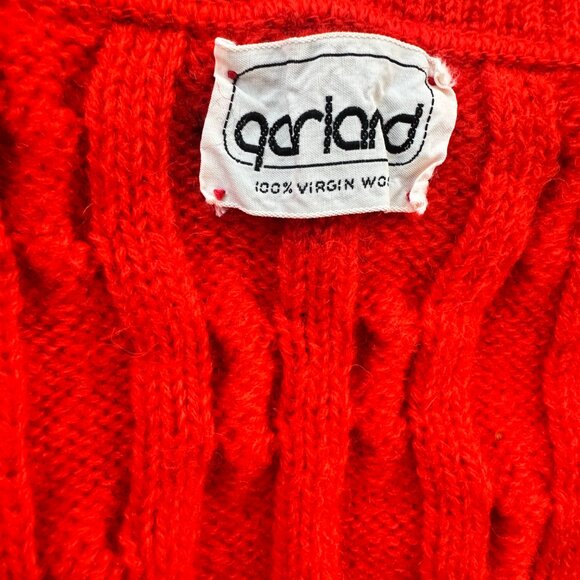 Vintage Red Cable Knit Sweater Vest Retro Vest Christmas Sweater 100% Wool Vest - Picture 6 of 6